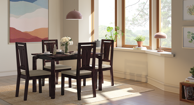 Catria Martha 4 Seater Dining Table Set Urban Ladder Catria Martha 4 Seater Dining Table Set Mahogany Finish Wheat Brown By