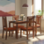 Catria martha 6 seater dining table set teak burnt orange lp
