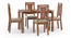 Catria - Martha 4 Seater Dining Table Set (Teak Finish, Wheat Brown) by Urban Ladder