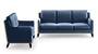 Abbey Sofa (Fabric Sofa Material, Regular Sofa Size, Soft Cushion Type, Regular Sofa Type, Master Sofa Component, Sea Port Blue Velvet) by Urban Ladder