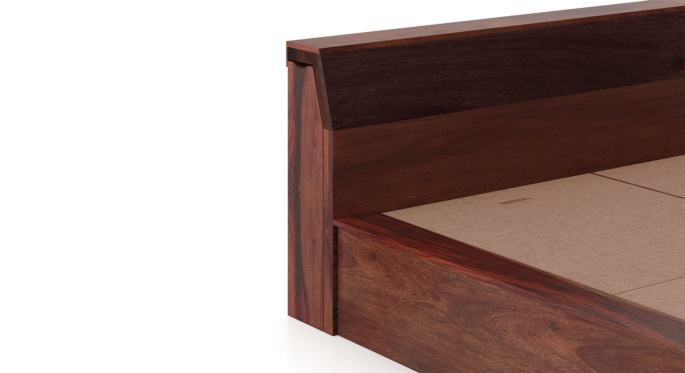 Sentosa Solid Wood King Size Box Storage Bed in Two Tone Finish Urban
