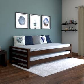 Single Bed Online In India Urban Ladder Yuri Stackable Bed Dark Walnut Finish