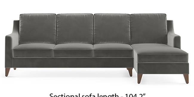 Abbey Sofa (Fabric Sofa Material, Regular Sofa Size, Soft Cushion Type, Sectional Sofa Type, Sectional Master Sofa Component, Ash Grey Velvet)