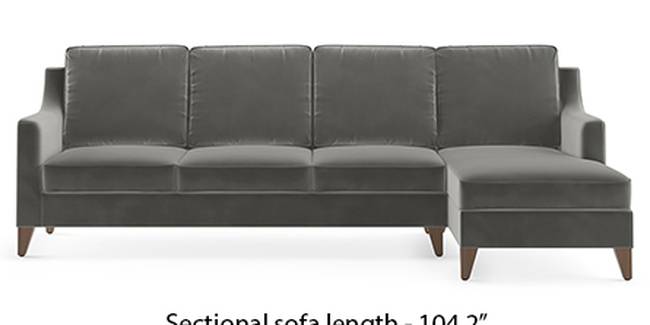 Abbey Sofa (Fabric Sofa Material, Regular Sofa Size, Soft Cushion Type, Sectional Sofa Type, Sectional Master Sofa Component, Ash Grey Velvet)