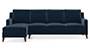 Abbey Sofa (Fabric Sofa Material, Regular Sofa Size, Soft Cushion Type, Sectional Sofa Type, Sectional Master Sofa Component, Sea Port Blue Velvet) by Urban Ladder