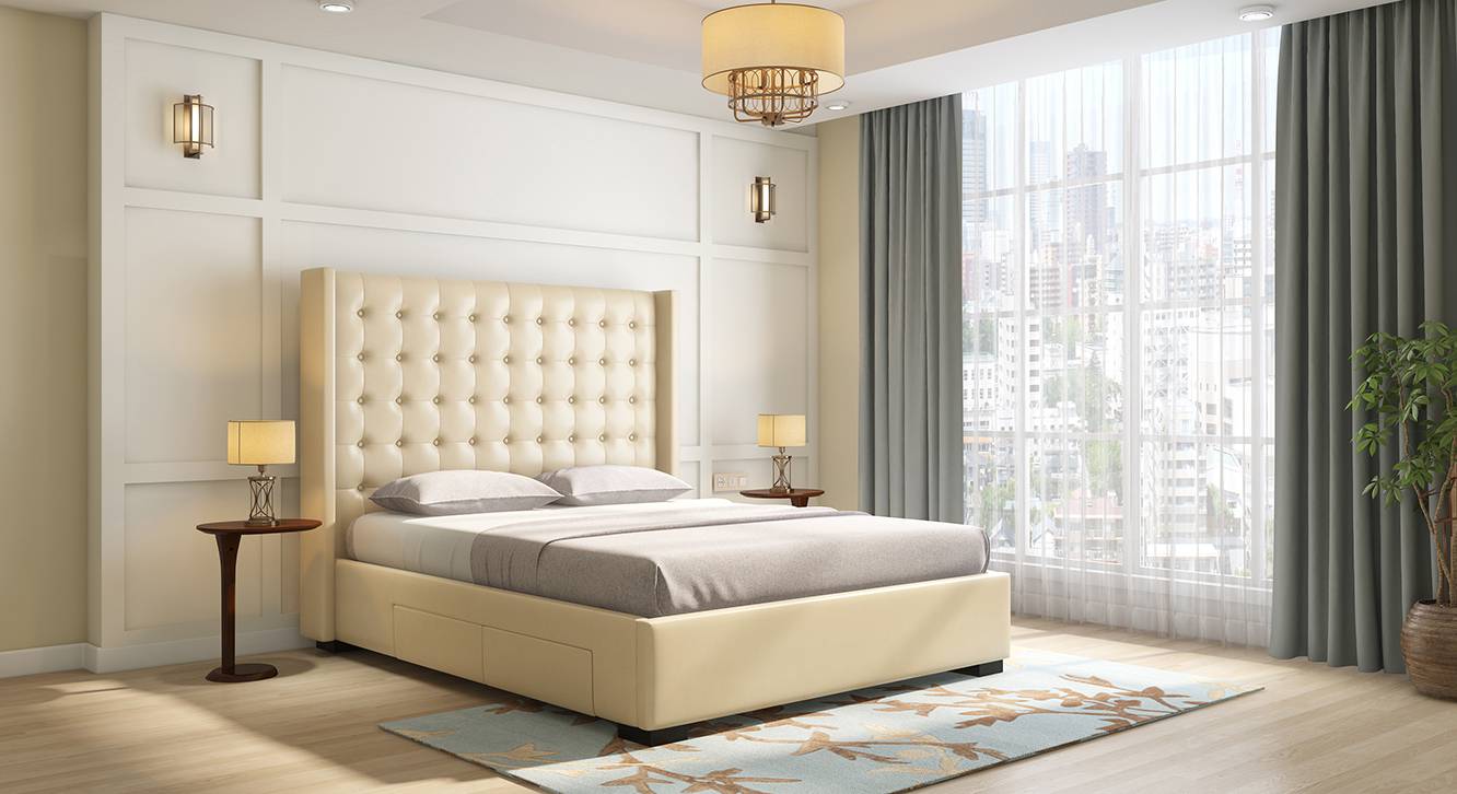 Harris Upholstered Storage Bed Urban Ladder