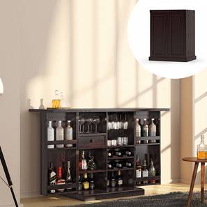 Bar Unit And Cabinet Design Caledonia Solid Wood Bar Cabinet in Mahogany Finish
