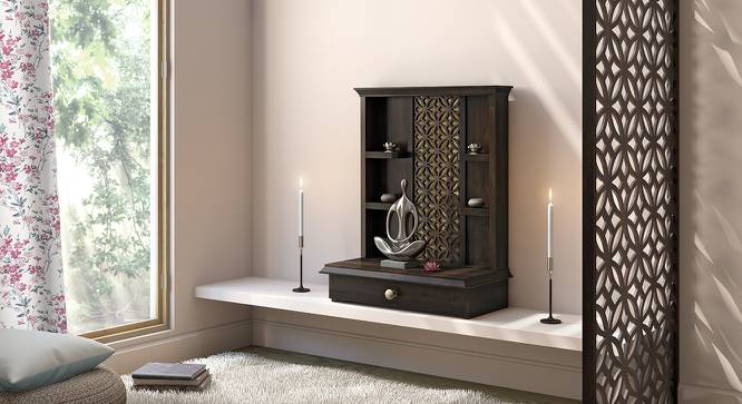 Ruhu Prayer Cabinet (American Walnut Finish, Open Configuration) by Urban Ladder