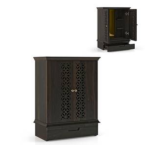 Prayer Units Design Ruhu Prayer Cabinet (American Walnut Finish, Closed Configuration)