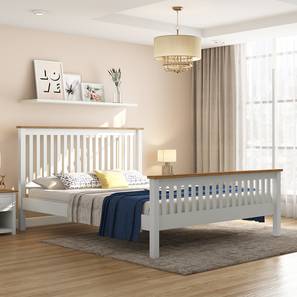 Beds Without Storage Design Athens White Bed (Solid Wood) (Two-Tone Finish, Queen Bed Size)