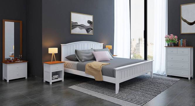 Wichita White Bed (Solid Wood) (Queen Bed Size, White Finish) by Urban Ladder - Design 1 Full View - 281433