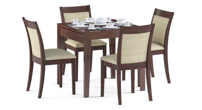 Murphy 4-to-6 Extendable - Dalla 4 Seater Dining Table Set (Beige, Dark Walnut Finish) by Urban Ladder