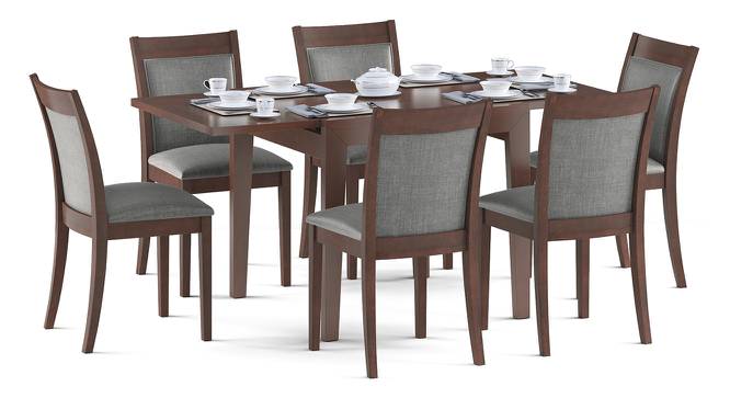 Murphy 4-to-6 Extendable - Dalla 6 Seater Dining Table Set (Grey, Dark Walnut Finish) by Urban Ladder