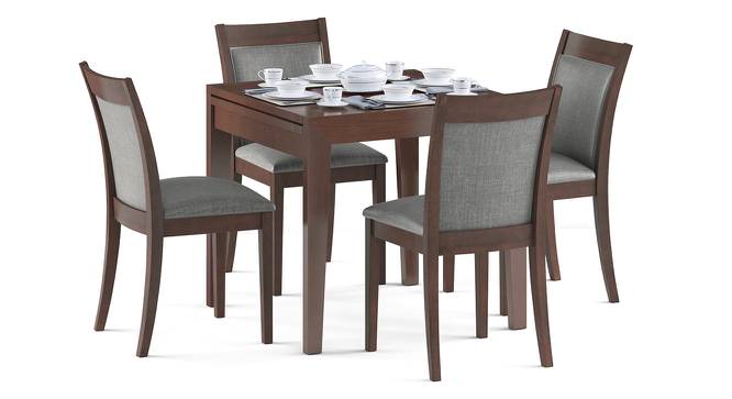 Murphy 4-to-6 Extendable - Dalla 4 Seater Dining Table Set (Grey, Dark Walnut Finish) by Urban Ladder
