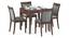 Murphy 4-to-6 Extendable - Dalla 4 Seater Dining Table Set (Grey, Dark Walnut Finish) by Urban Ladder