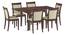 Murphy 4-to-6 Extendable - Dalla 6 Seater Dining Table Set (Beige, Dark Walnut Finish) by Urban Ladder