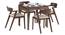 Murphy 4-to-6 Extendable - Thomson 4 Seater Dining Table Set (Beige, Dark Walnut Finish) by Urban Ladder