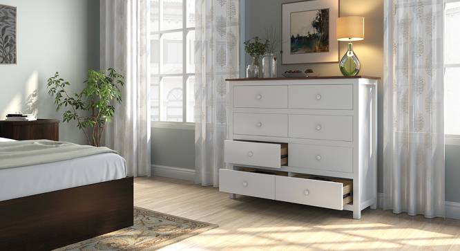 Evelyn Chest Of Eight Drawers (White Finish) by Urban Ladder