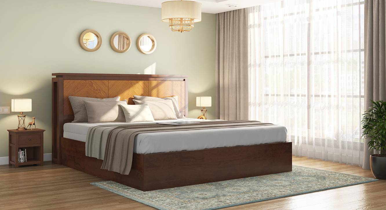 miyako storage bed with headboard storage (solid wood)