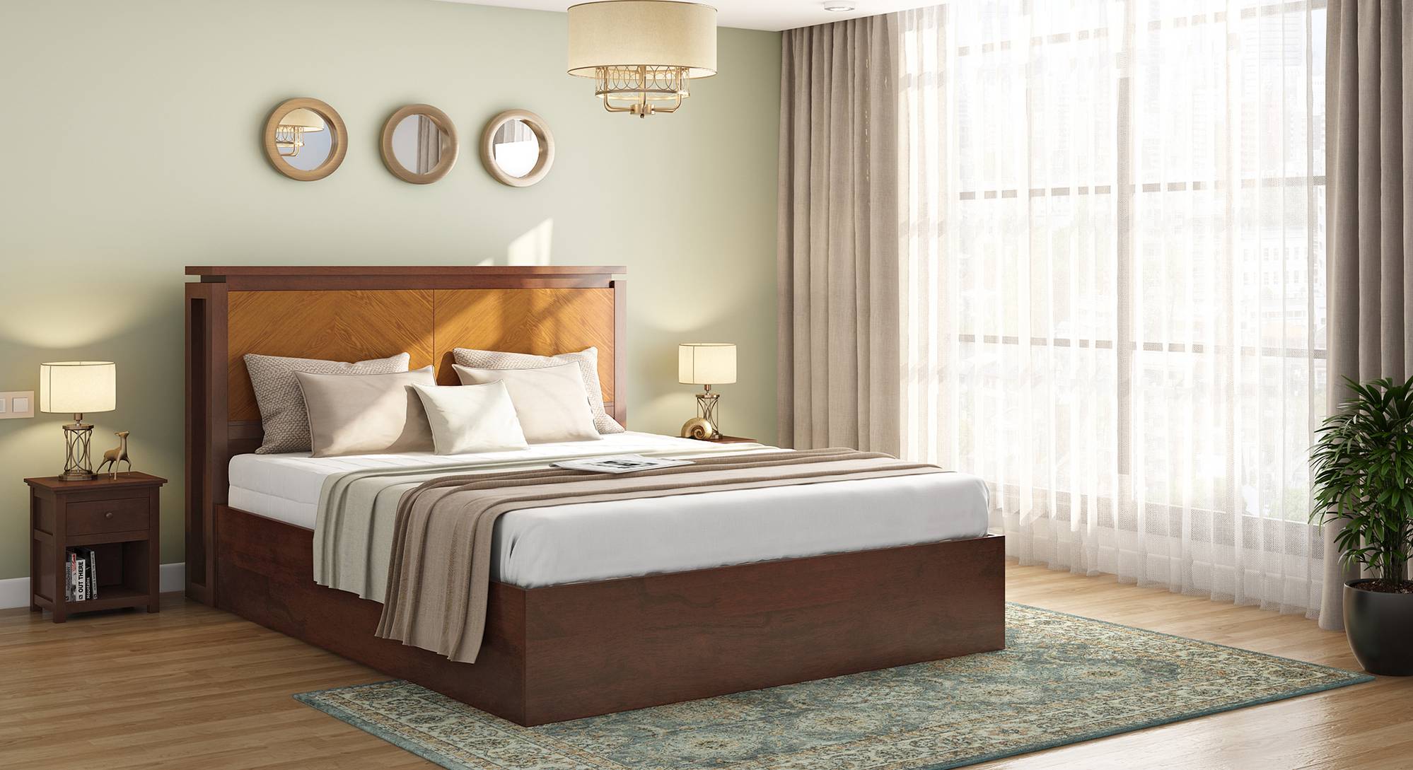 Wooden History Feel The Wood Rustic Style Wood Platform Twin Bed With Headboard Amazon In Home Kitchen
