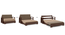 Oshiwara Compact Sofa Cum Bed (Dark Walnut Finish, Two Tone) by Urban Ladder