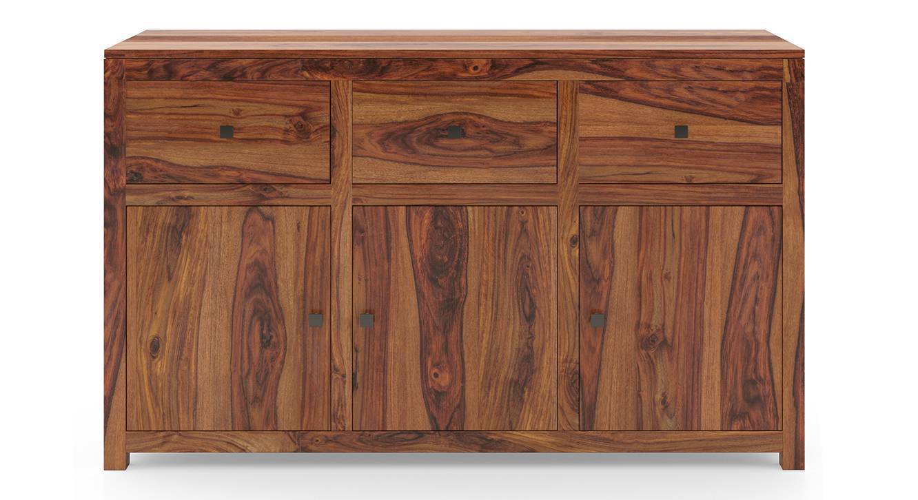 Striado Solid Wood Sideboard in Mahogany Finish Urban Ladder