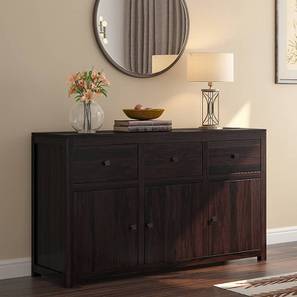 Dining Room Bestsellers Design Striado Solid Wood Sideboard in Mahogany Finish