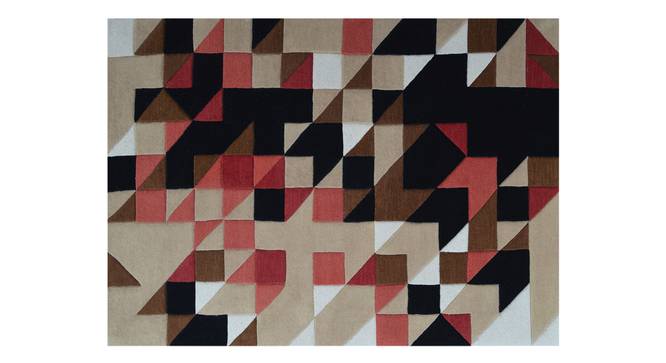 Mandel Hand Tufted Carpet (60" x 96" Carpet Size, Red & Black) by Urban Ladder