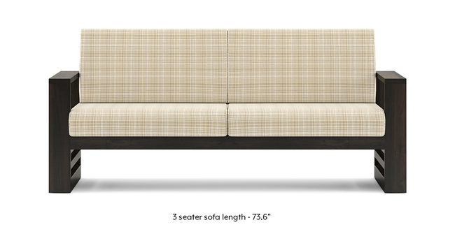 Parsons Wooden Sofa - American Walnut Finish (Sandy Brown) (2-seater Custom Set - Sofas, None Standard Set - Sofas, American Walnut Finish, Sandy Brown, Fabric Sofa Material, Regular Sofa Size, Regular Sofa Type)
