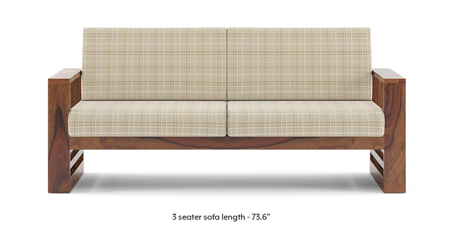 Parsons Wooden Sofa - Teak Finish (Sandy Brown) (Teak Finish, 3-seater Custom Set - Sofas, None Standard Set - Sofas, Sandy Brown, Fabric Sofa Material, Regular Sofa Size, Regular Sofa Type)