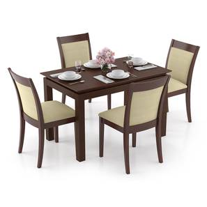 All 4 Seater Dining Table Sets Design Diner Dalla Solid Wood 4 Seater Dining Table with Set of 4 Chairs in Dark Walnut Finish
