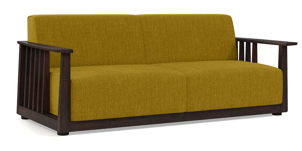 Serra Wooden Sofa Mahogany Finish (Smoke Grey) Urban Ladder