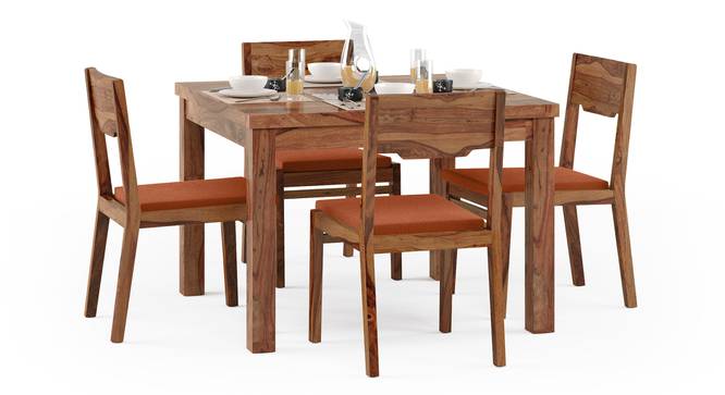 Brighton Square - Kerry 4 Seater Dining Table Set (Teak Finish, Burnt Orange) by Urban Ladder