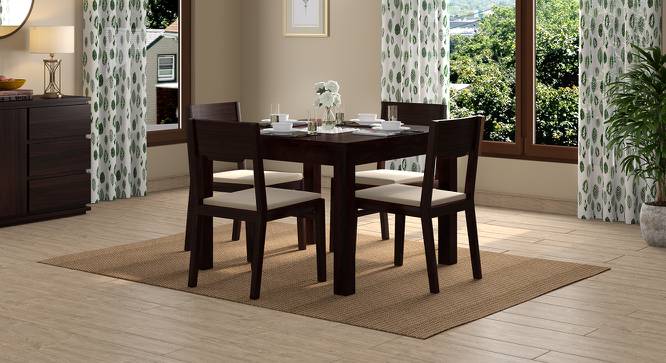 Brighton Square - Kerry 4 Seater Dining Table Set (Mahogany Finish, Wheat Brown) by Urban Ladder