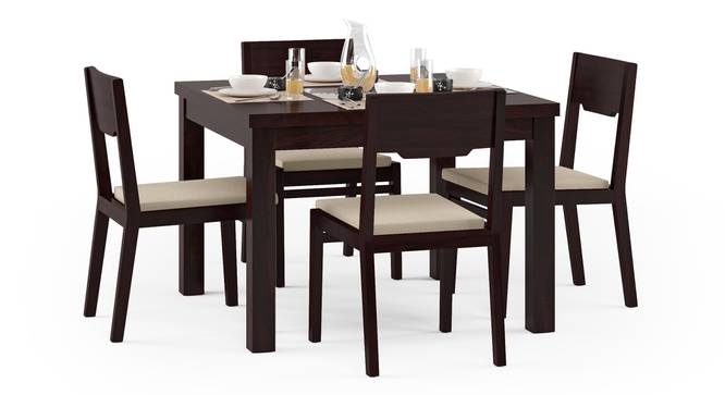 Brighton Square - Kerry 4 Seater Dining Table Set (Mahogany Finish, Wheat Brown) by Urban Ladder
