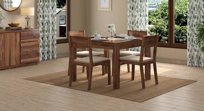 Brighton Square - Kerry 4 Seater Dining Table Set (Teak Finish, Wheat Brown) by Urban Ladder