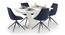 Caribu 4 to 6 Extendable - Doris (Fabric) 4 Seater Dining Table Set (Blue) by Urban Ladder