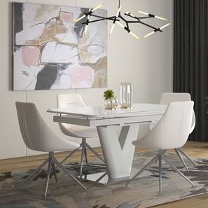 White 4 seater dining best sale table