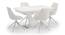 Caribu 4 to 6 Extendable - Doris (Leatherette) 4 Seater Dining Table Set (White) by Urban Ladder