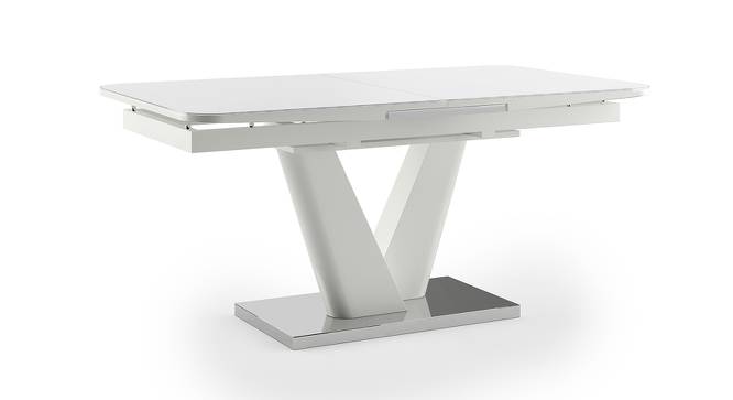 Caribu 4 to 6 Extendable Dining Table (White High Gloss Finish) by Urban Ladder