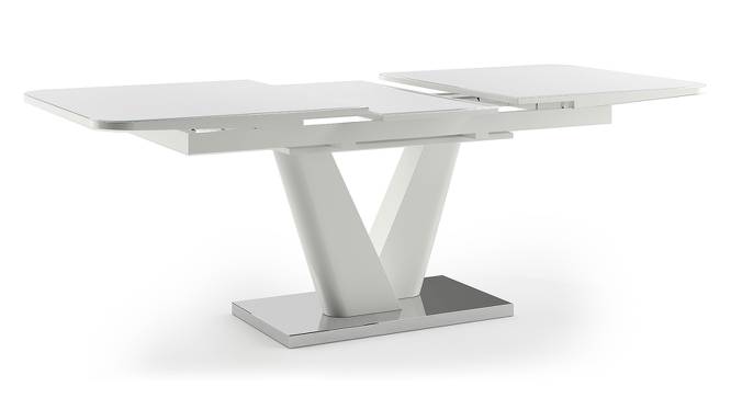 Caribu 4 to 6 Extendable Dining Table (White High Gloss Finish) by Urban Ladder