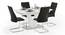 Caribu 4 to 6 Extendable - Ingrid (Fabric) 4 Seater Dining Table Set (Dark Grey) by Urban Ladder