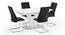 Caribu 4 to 6 Extendable - Ingrid (Fabric) 4 Seater Dining Table Set (Dark Grey) by Urban Ladder