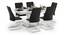 Caribu 4 to 6 Extendable - Ingrid (Fabric) 6 Seater Dining Table Set (Dark Grey) by Urban Ladder