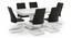 Caribu 4 to 6 Extendable - Ingrid (Fabric) 6 Seater Dining Table Set (Dark Grey) by Urban Ladder