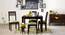 Brighton Square - Zella 4 Seater Dining Table Set (Mahogany Finish, Avocado Green) by Urban Ladder