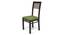 Brighton Square - Zella 4 Seater Dining Table Set (Mahogany Finish, Avocado Green) by Urban Ladder
