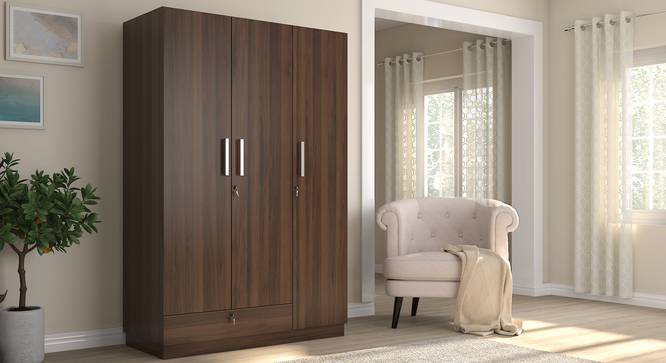 Bocado Wardrobe (Three Door, Columbian Walnut Finish) by Urban Ladder