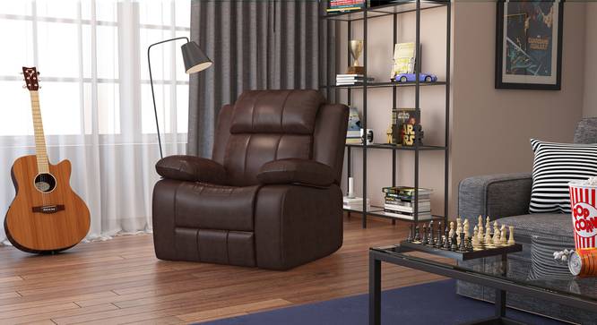 Robert Recliner (Brown, Leather Material) by Urban Ladder