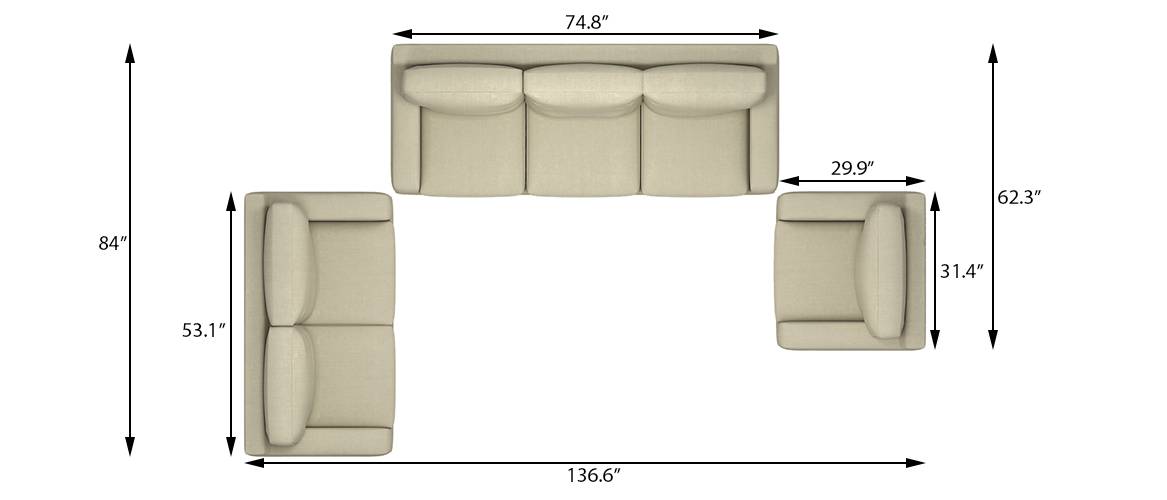 Walton Sofa (Asphalt Grey) Urban Ladder